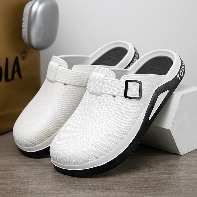 Полускользящие закрытые тапочки для мужчин летняя одежда для отдыха модные сандалии мужские ленивые туфли нескользящие сандалии с толстой подошвой