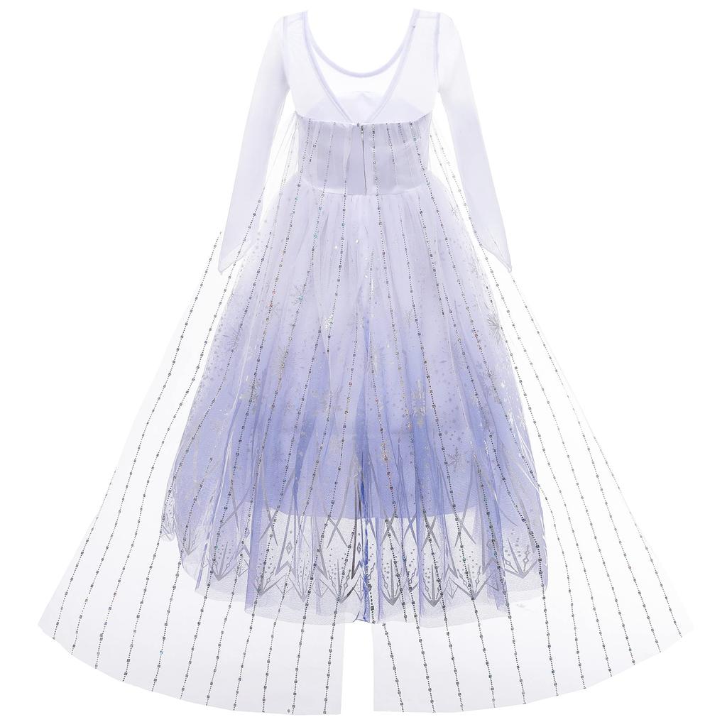 Snow Queen Act 2 Costumes Princess Dresses for Girls with Wig,Crown,Magic wand,Gloves Accessories Purple