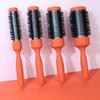 Thermal Protective Ceramic Barrels Hair Brush Natural Volumizing Curls Nylon Bristles Ergonomic Beechwood For Styling