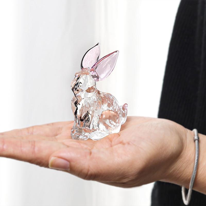 1 шт. настольное украшение милые хрустальные поделки домашнее украшение мини украшение креативный хрустальный кролик орнамент маленький 56x28x68 мм
