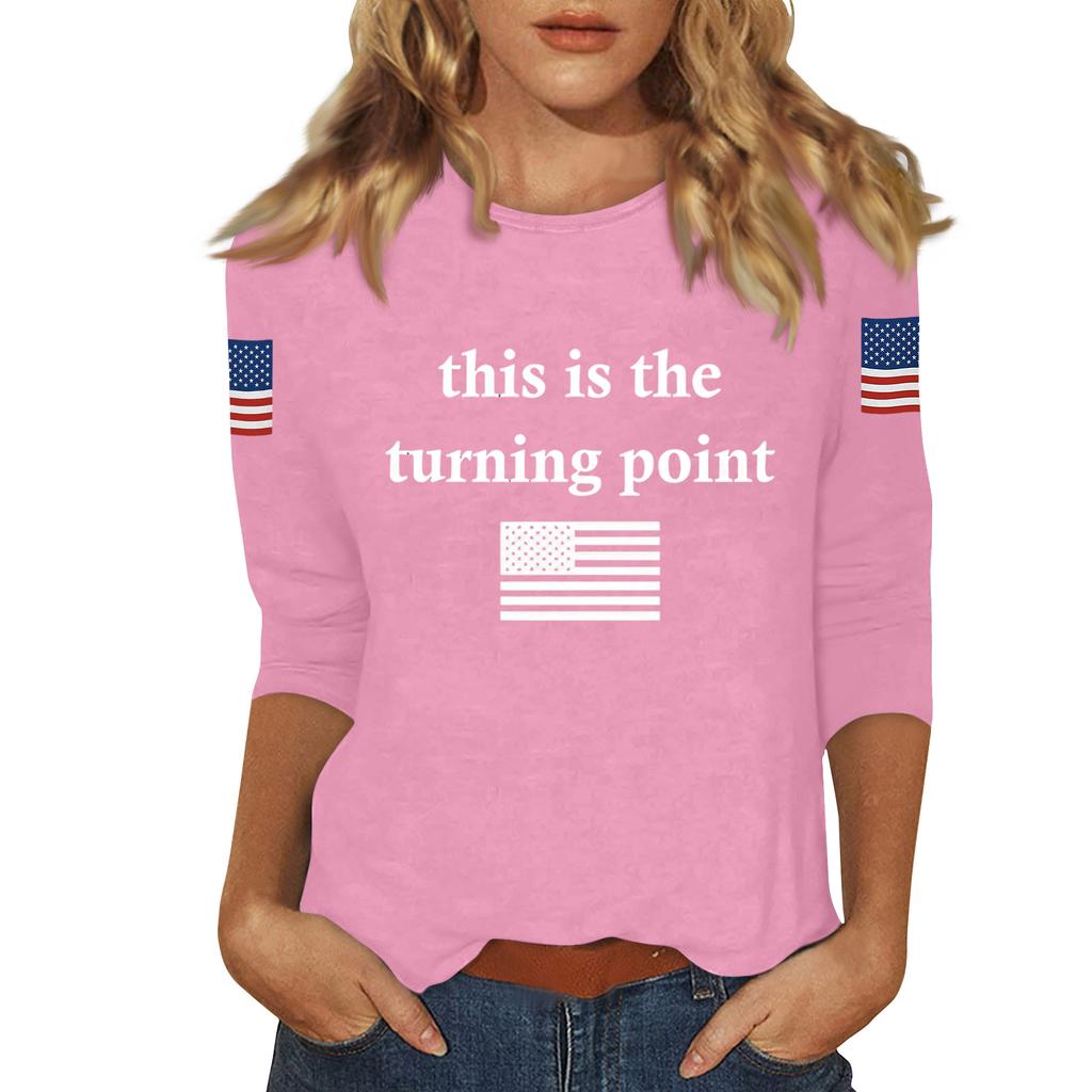 Женский повседневный модный сексуальный удобный топ с вырезом и рукавом три четверти