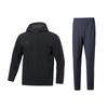 Letter Hoodie And Loose Straight Knit Pants Casual Sports Suit Men Suit Black 22600401-001+23600701-013