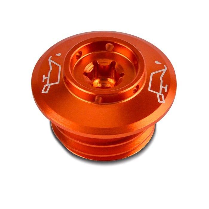 CNC Bouchon d'huile moteur pour Motocross, Enduro 14-23 visser orange