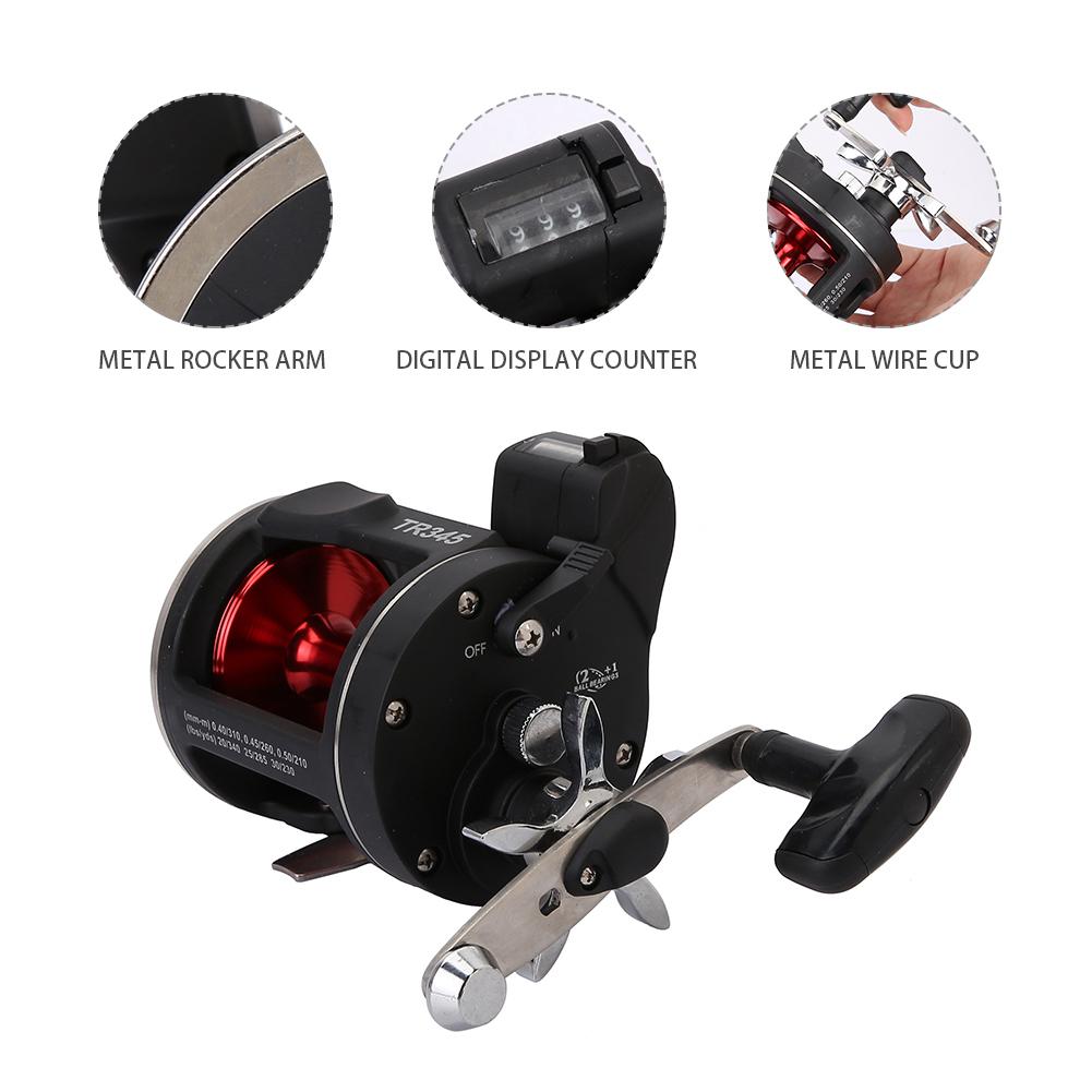 Trolling Reels Equipped With Line Counter Black Trolling Saltwater Offshore Reel Wheel
