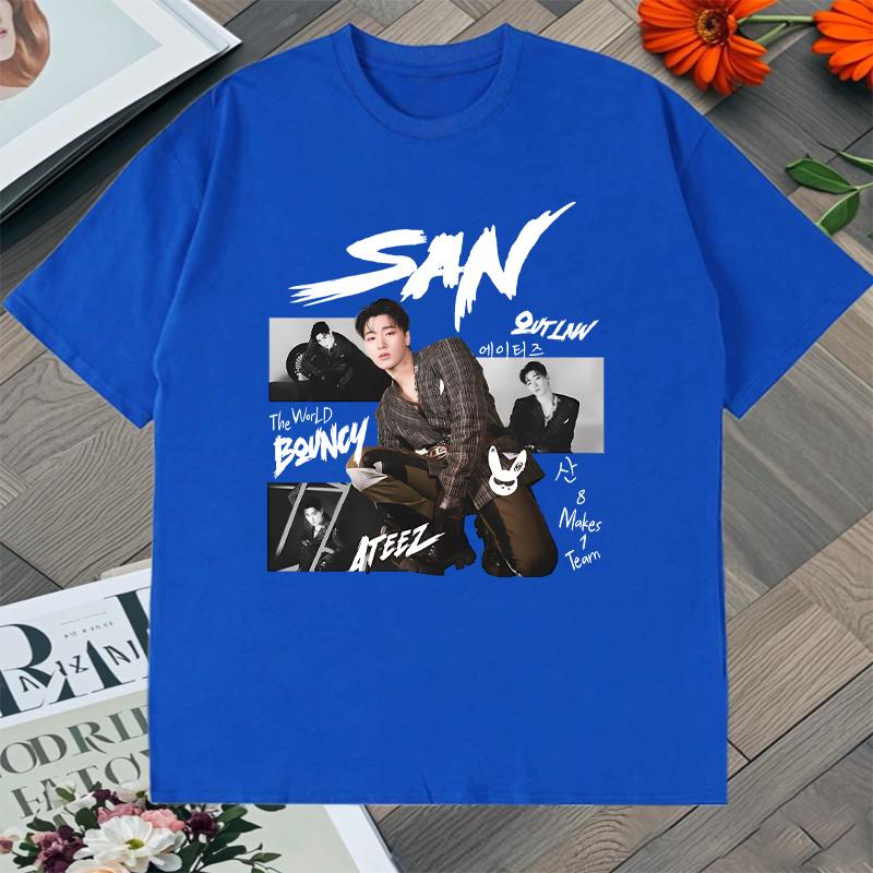 Fashion Summer 2025 Ateez World Tour Graphic Printed Oversized tshirt Crew Neck 100 Cotton short sleeve tshirts Unisex Tops