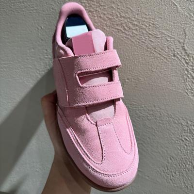 Версия из коровьей кожи~ Новые кожаные кроссовки на толстой подошве на липучке в немецком стиле, женские замшевые ретро спортивно-повседневные туфли на плоской подошве