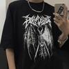 2022 Women's T-shirt Harajuku Top Retro Korean Style Black Demon Punk Gothic Anime Print Clothes Plus Size XS-4XL