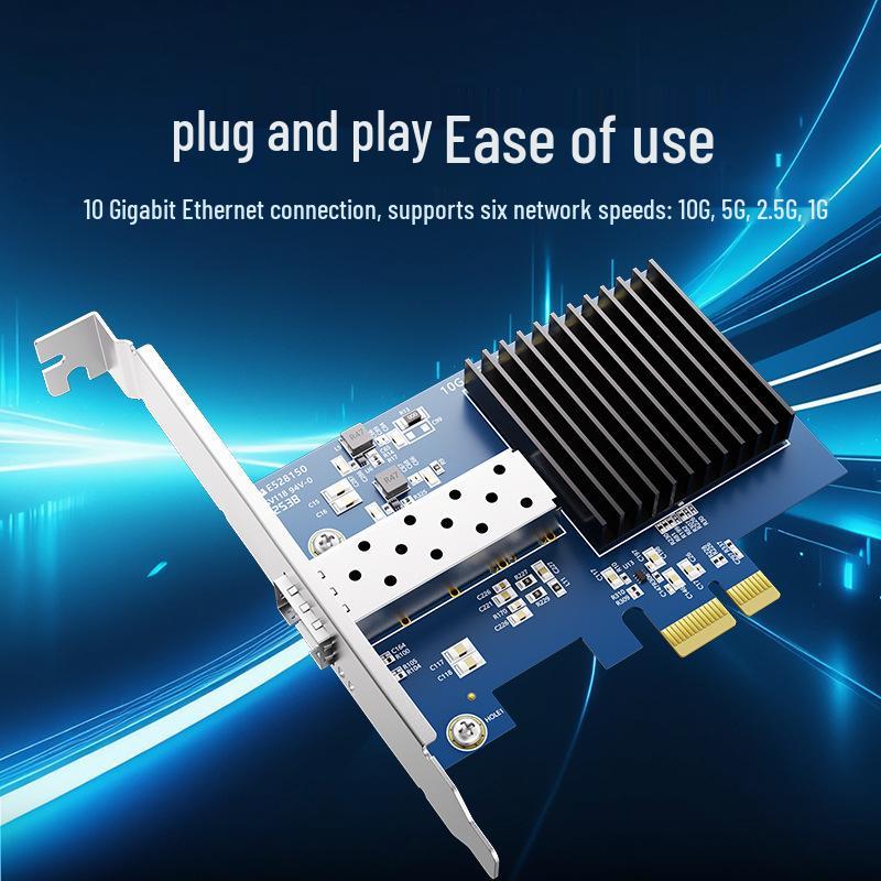 Realtek RT8127AF 10G PCIe 4.0 Network Card, Single Copper & Optical Fiber Port