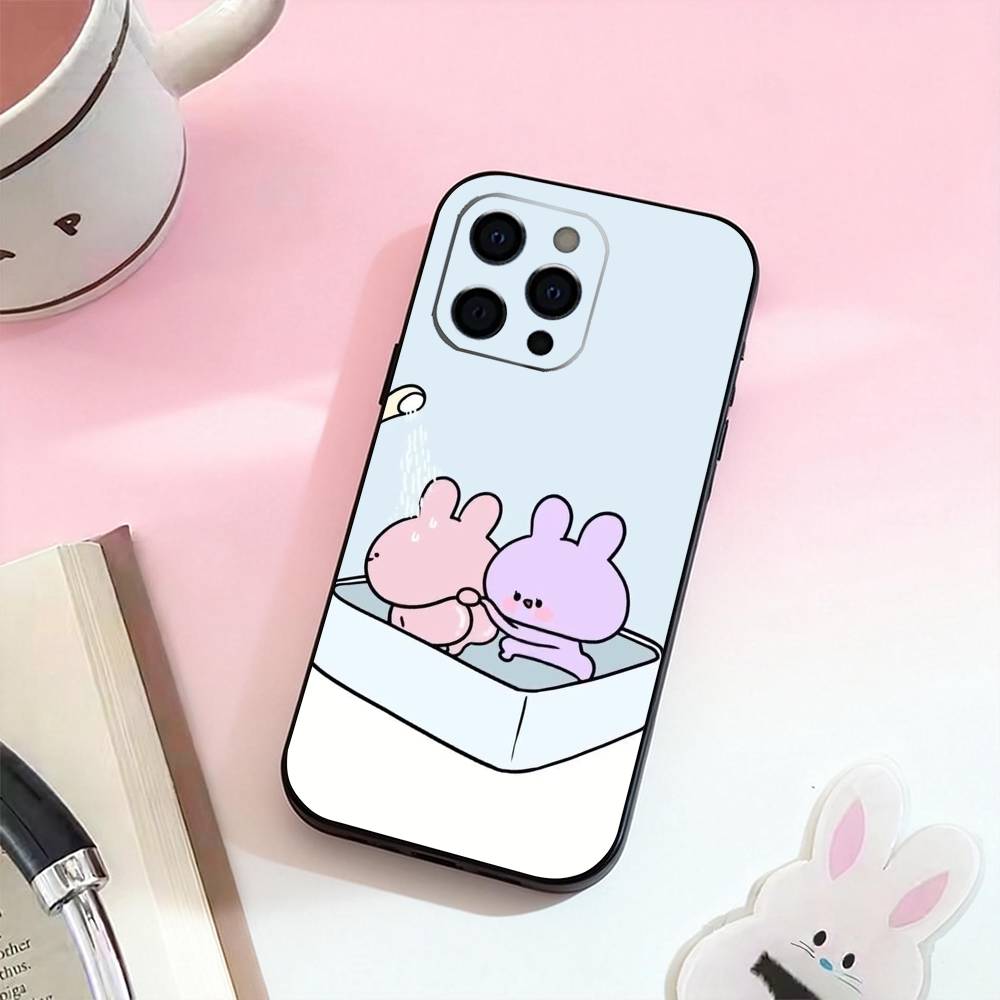 CUTE A-Asamimichan Phone Case For iPhone 17,16,15,14,13,12,11 Plus,Pro Max,Soft Silicone Black Cover