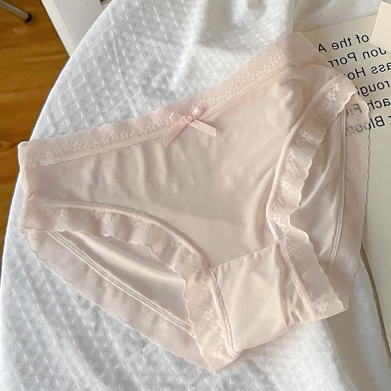 Женские сексуальные трусы из ледяного шелка, бесшовные трусики, нижнее белье, сексуальное кружевное дышащее быстросохнущее белье