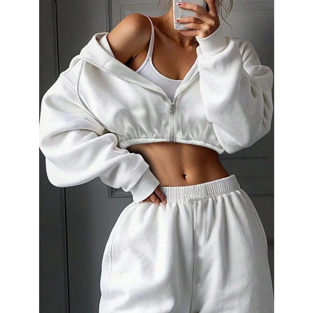 Autumn and Winter Women's Fashion Long Sleeve Sports and Leisure Hoodie Set Two Piece Set