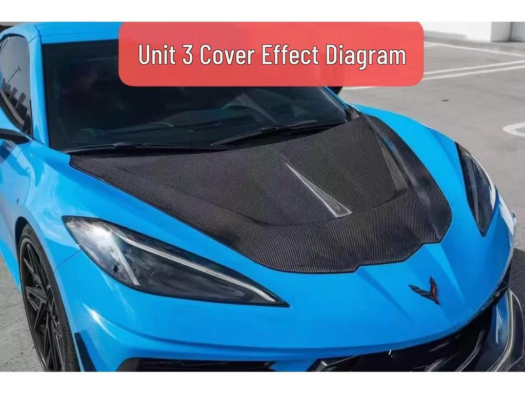 Передний капот Chevrolet Corvette C8 ST Style из углеродного волокна, комплект кузова
