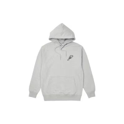 Palace P-3 Snake Appliqué Hood Серый меланжевый унисекс-топ P22CS175