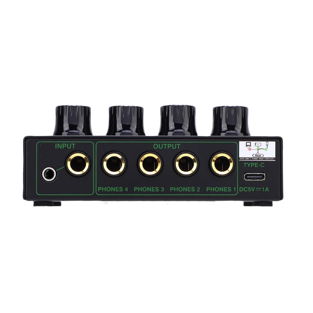 USB Power Supply Stereo Headphone Amplifier Headphone Splitter Adapter for Music Production