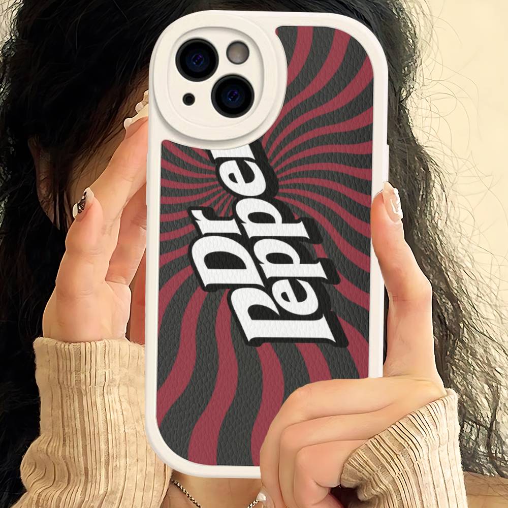 Мультяшный кожаный чехол для телефона D-Dr Pepper для iPhone 15 14 13 Pro Max 12 11 16 Plus