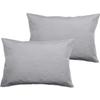Set of 2 Percale Pillowcases Pure Combed Cotton Long Fibers 80 Threads/cm² South Wind - Pearl - Set of 2 Pillowcases 50 X 7
