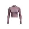 Solid Slim Fit High Neck Long Sleeve Sweatshirt Women Sweatshirt Purple 1380773-500