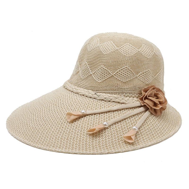 Летняя соломенная шляпа с широкими полями для женщин, модная и универсальная, для путешествий, защиты от солнца и затенения, повседневная пляжная шляпа-котелок