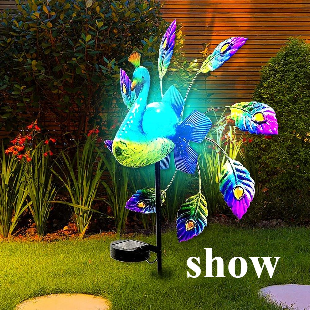 Sunbird Windmill Light Metal Art Outdoor Garden Fence Rotating Waterproof, Suitable for Weddings and Outdoor Decoration, Garden Fence Decoration