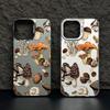 Mushroom Pattern Silver Shell Phone Case for Apple 17/16/15 Pro/14 Pro Max/13/12/11