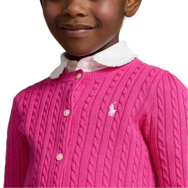 Polo Ralph Lauren Kids FW23 однотонный вязаный свитер с длинными рукавами, детский свитер фиолетово-красного цвета 313543047-050