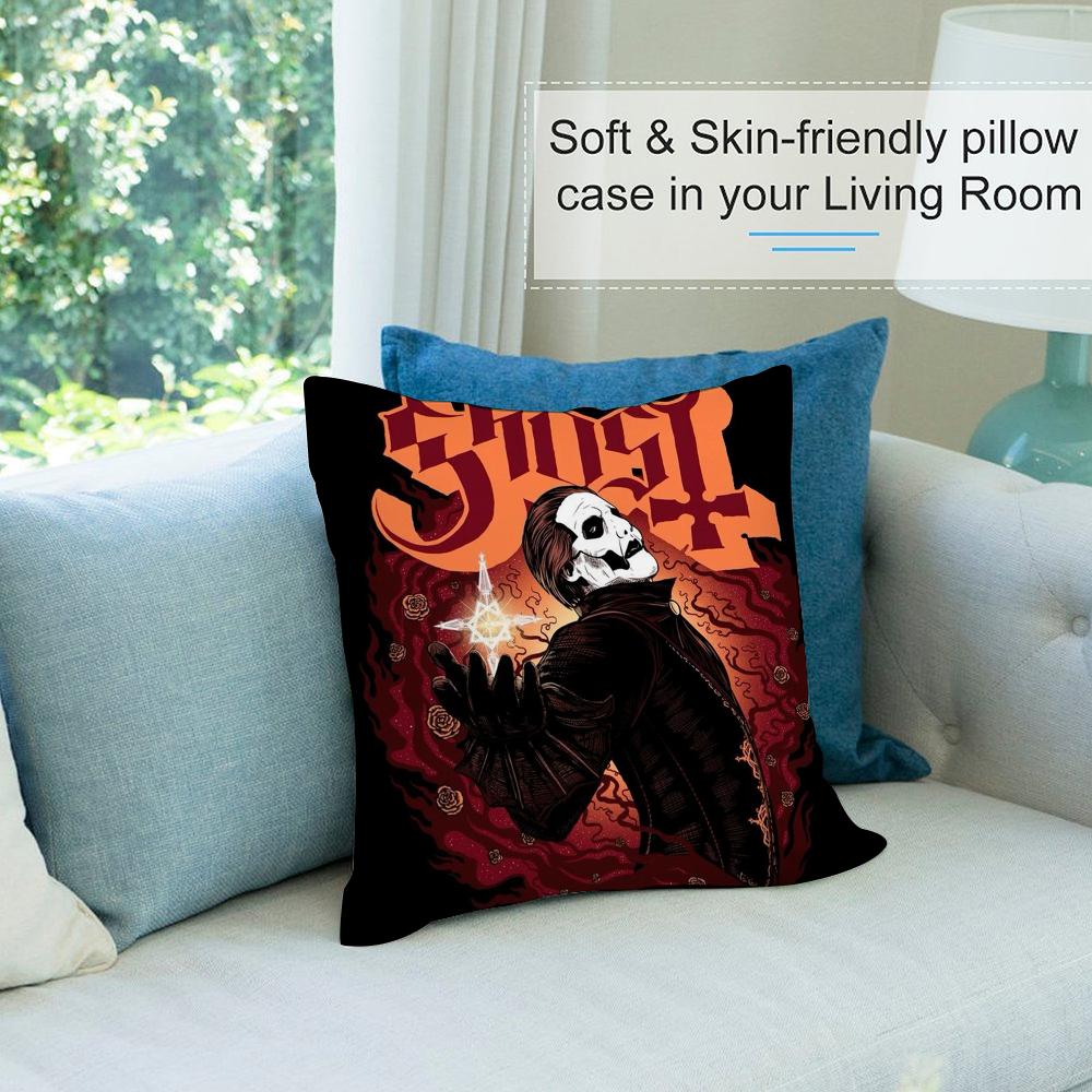 Rock Band Pillow Covers G-GhostS Band Cartoon Pillow Case Short Plush Sofa Decorative Gift Home Double-sided Printing Cushion