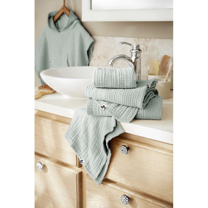 Drap de douche 70 x 130 cm Gaze de coton unie Gaïa - Gaïa Eucalyptus