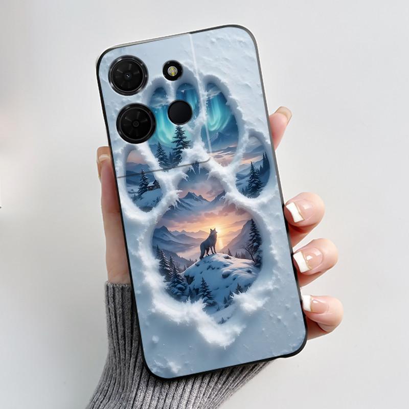 Shockproof Black Casing For TCL 503 Beautiful Aurora Snow Mountain Pattern Cover For K32 5G (T513W)/TCL K33 5G (T513Z) Soft Case