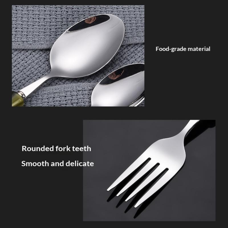Refined Bamboo Handle Cutlery Set Stainless Steel Suitable for Home Kitchens and Gifts