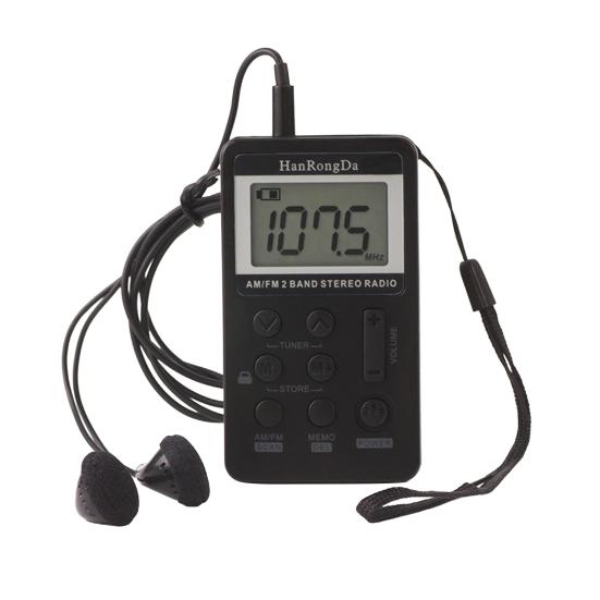 HRD-103 Цифровое радио Диапазон 1,5 дюйма Перезаряжаемый Двойной ЖК-дисплей Мини Портативный FM/AM