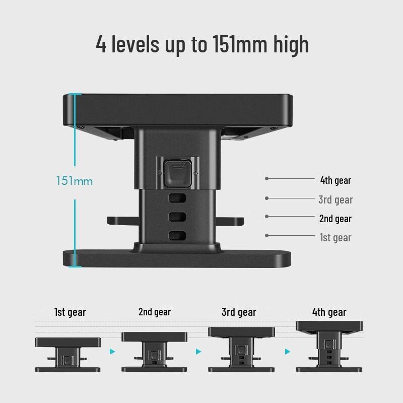 Adjustable Monitor Riser with Keyboard Storage