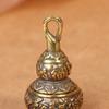 Brass Blessing Lotus Gourd Charms Lucky Key Chain Pendants Pill Box Container