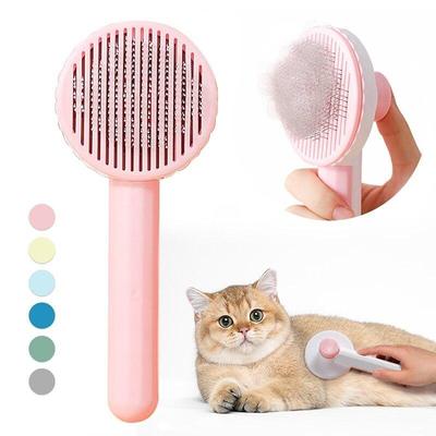 Расческа для кошек, самоочищающаяся щетка-пуходерка для собак, кошек, удаляет подшерсток, спутанная шерсть домашних животных, массажная расческа, аксессуары для домашних животных