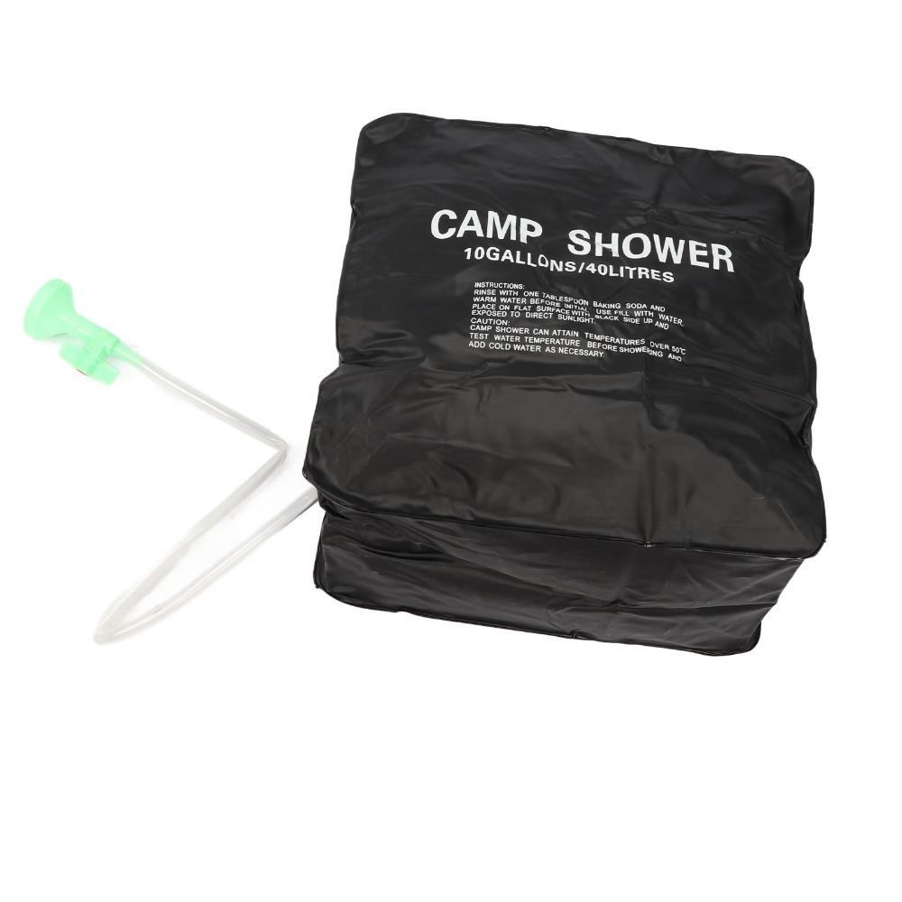 40L/10 Gallons Solar Camping Shower Bag Removable Solar Heated Water Bag  Traveling