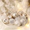 16pcs Champagne Gold White Christmas Balls Shatterproof Christmas Decorations  Home