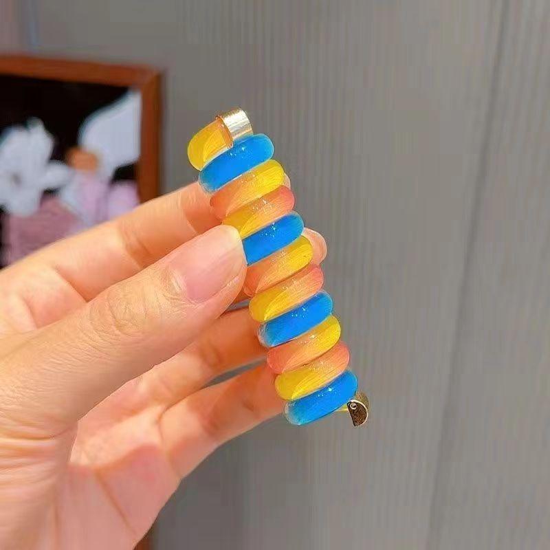 1 шт., новая красивая вышитая бабочка, эластичная спиральная веревка для волос, веревка, хвостик, резинка для волос, головной убор для детей