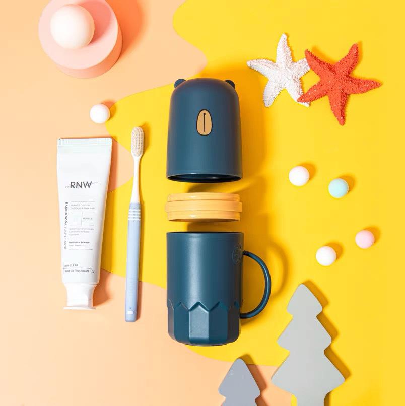 Портативный ополаскиватель для полости рта для домашнего использования, путешествий, Little Bear, креативный стоматологический набор с прямой трубкой, многофункциональный ополаскиватель для полости рта.