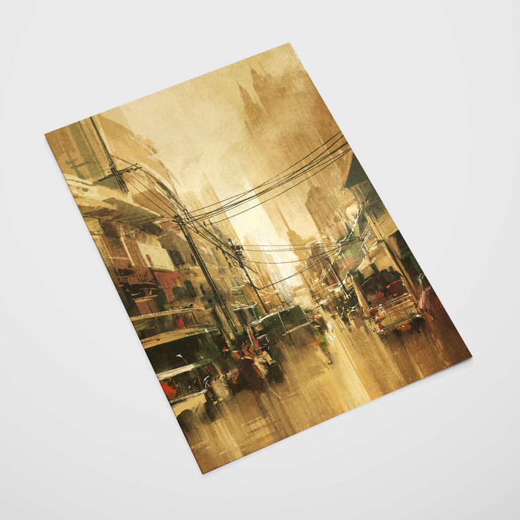 Плакат город абстракция