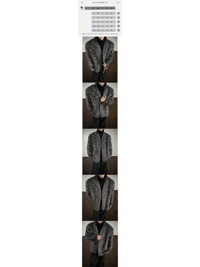 Мужская серая куртка из бархатного искусственного меха под норку с плюшевым хлопком, на меху, утолщенная для ощущения высокого качества