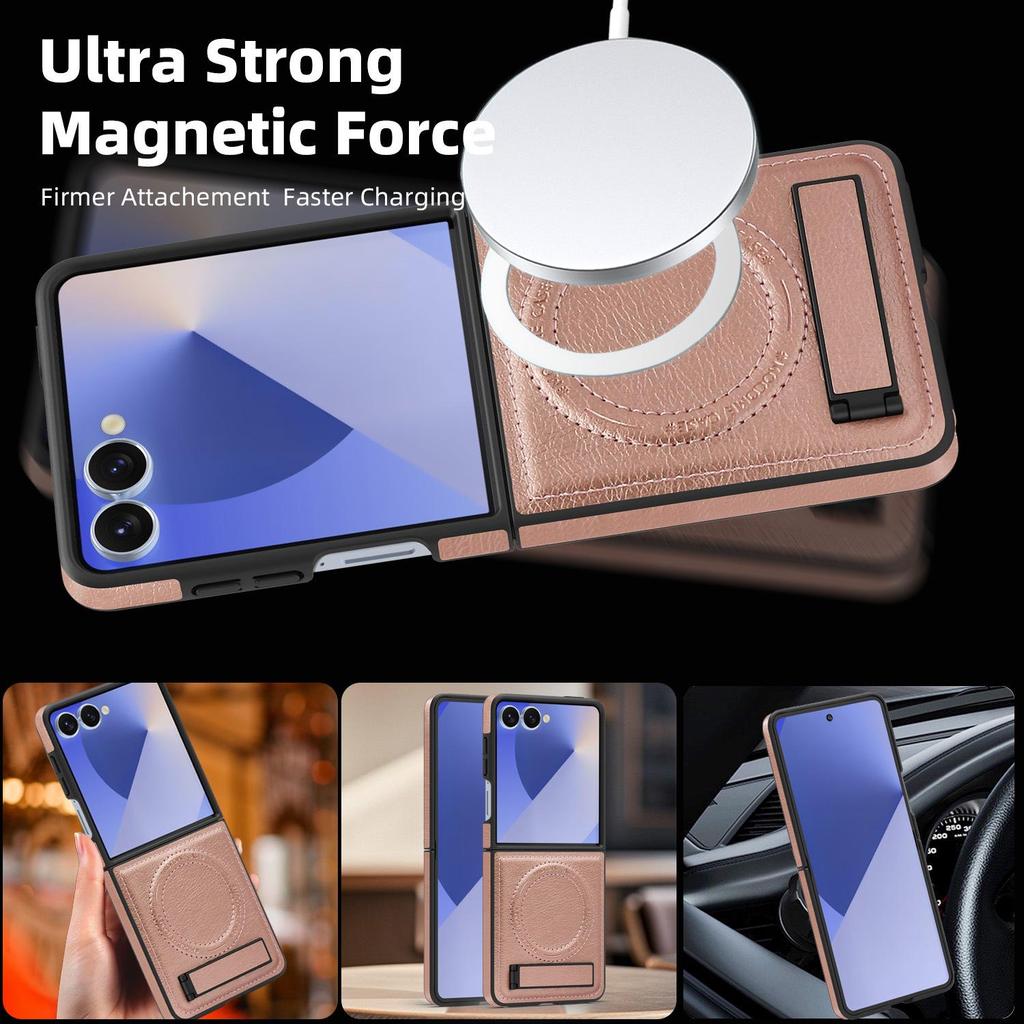 Чехол Samsung Z Flip7FE с магнитной подставкой Crystal Shield, защищенный от падений