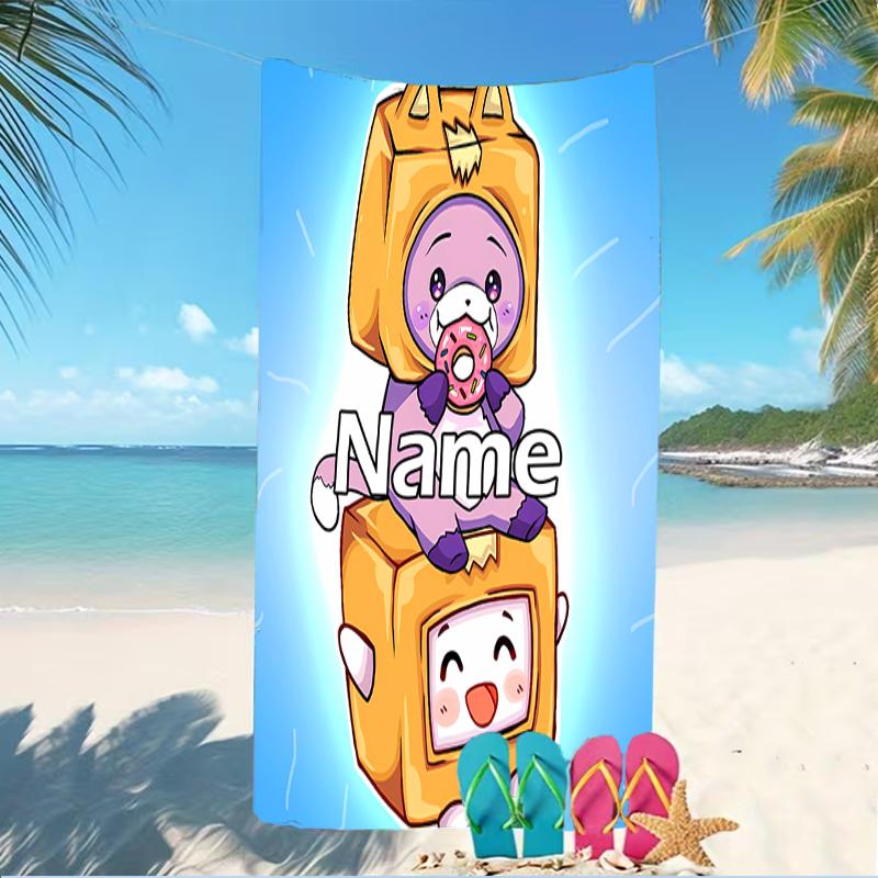 Customizable personalized beach towels LankyBox - Foxy themed designs.Suitable for the beach, yoga, sports;ideal as beach accessories