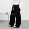Scimitar Pleated Sports Wide-leg Pants Women's Autumn New High-waisted Loose Casual Straight Mopping Trousers
