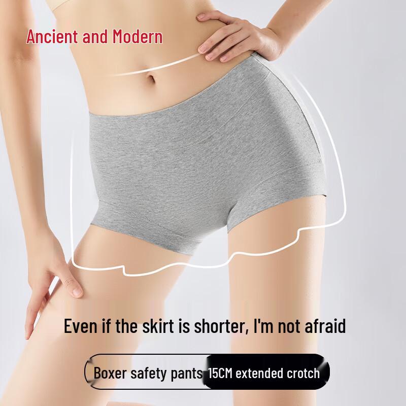GUJIN Женские хлопковые боксеры-брифы средней посадки, предотвращающие натирание, 3 штуки