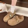 Модные женские одинарные туфли 2025 Весенне-осенний стиль Нескользящие На шнуровке Легкие Слипоны Лоферы