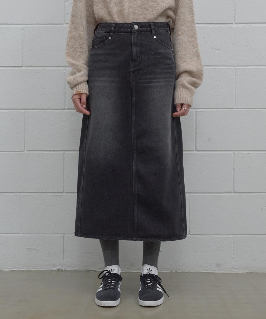 T Maker Long Denim Skirt Bk