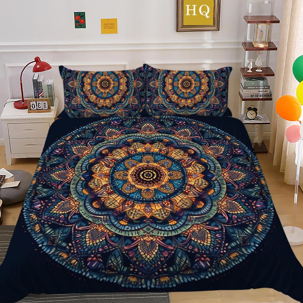 Printed Bedding Suit Mandala Home Textiles Luxury Bedding Sets Queen Size Fashion Microfiber Duvet Cover Sets