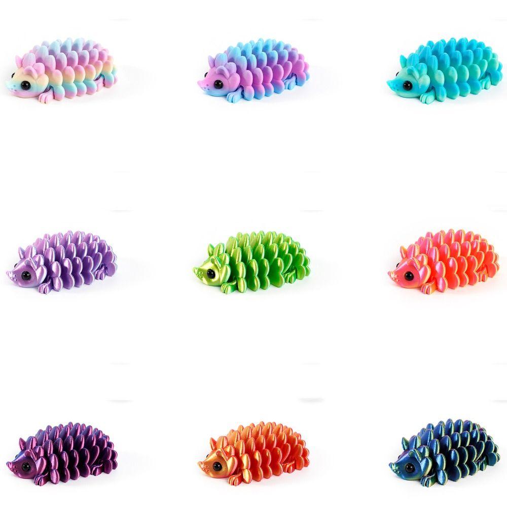 PLA Plastic Hedgehog Desktop Ornaments Multi-jointed Animal Simulation Model  Children's Toy