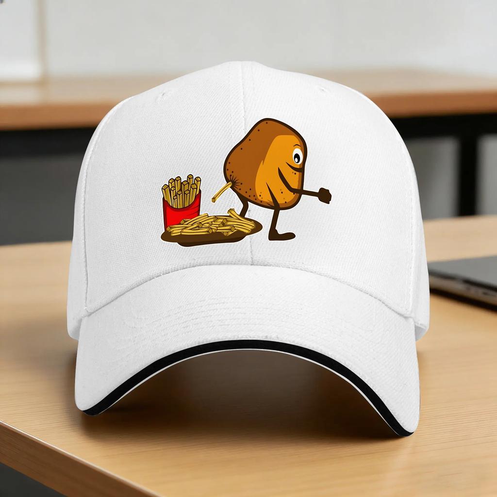 Potato Farting French Fries Sun Baseball Cap Spring Streetwear Trucker Hat For Unisex Women Outdoor Sports Baseball Caps
