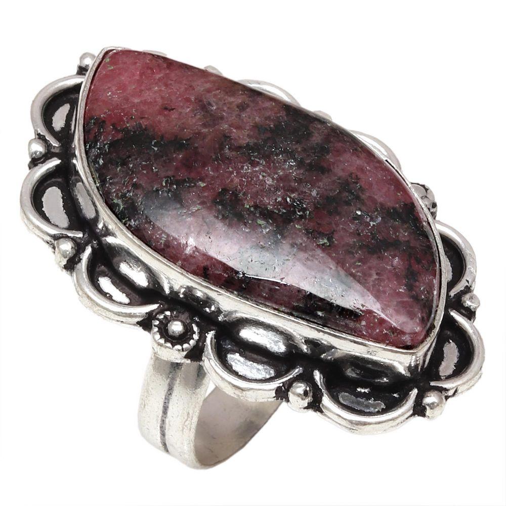 Rhodonite Gemstone Handmade Silver Jewelry "9"