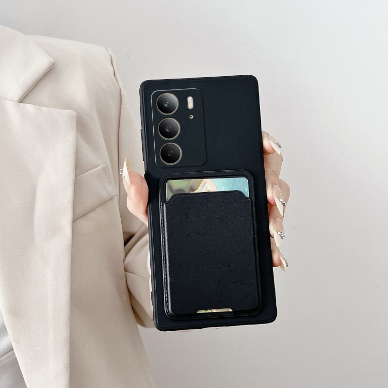 RealmeC75 Mobile Phone Case, Card Bag, Solid Color, Straight Edge Simple Knot, Soft Protective Cover, Matte Business Anti-drop All-inclusive.